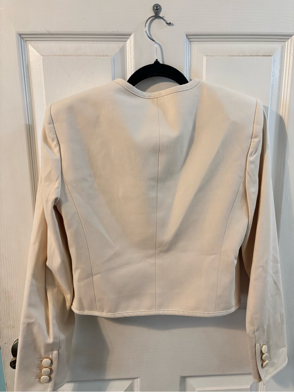 Veronica Beard Ivory Cropped Patch-Pocket Jacket - Picture 10 of 13